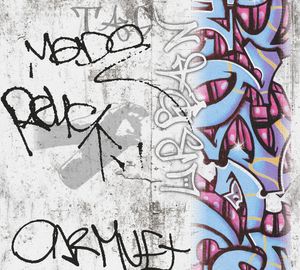 A.S. Création Graffiti Tapete Boys & Girls Papiertapete grau blau rot 10,05 m x 0,53 m