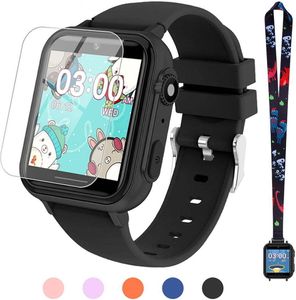 Dětské hodinky Smartwatch pro chlapce a dívky, hračka pro děti od 3 do 12 let, s 31 hrami, 8 příběhy, hudbou, budíkem, fotoaparátem, vánoční dárek, černá barva