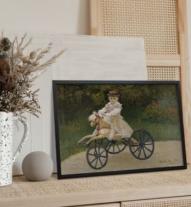 Poster Jean Monet auf seinem Hobbypferd, groesse_poster:70x100 cm, groesse_rahmen:birke 70x100 cm