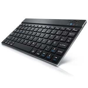 CSL Wireless-Tastatur, Ultra Slim Keyboard, Bluetooth, Aluminium Gehäuse, DE Layout, BT 3.0, schwarz