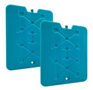 XXL Kühlakku 2er Set blau - je 32 x 25 cm / 780 ml - Großes Kühl Element mit flachem Design - Kühlpack groß für Kühltasche Kühlbox Camping Picknick