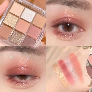 9 Farbe Nude Matte Glitter Lidschatten-Palette Lang anhaltender wasserdichter Lidschatten