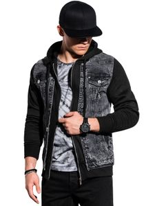 Ombre Clothing Pánska prechodná džínová bunda Brayden čierna XL