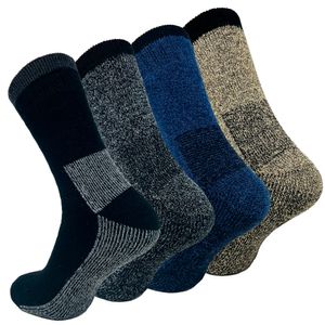 FEBE Thermo Wollsocken Herren 4 Paar 39-42 Warme Dicke Atmungsaktives 100% Wolle Winter Socken Wandersocken