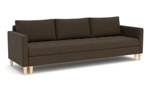 Couch Oslo 210 x 90 mit Schlaffunktion - Schlafsofa mit Bettkasten - Farben zur Auswahl - STOFF Lux 12 Braun