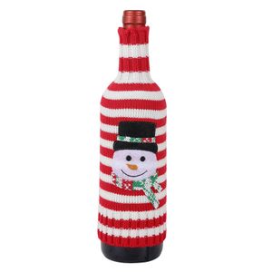 Weihnachtsweinflaschenhülle, wiederverwendbare Weihnachtsmann-Flaschenhülle für Weihnachten, Neujahr, Partys, Tischdekoration-A