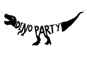 Girlande Dino Party 20x90cm schwarz