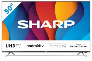 SHARP 50DN2EA Android TV 126 cm (50 Zoll) 4K Ultra HD LED Fernseher (Smart TV ohne Rahmen, Harman Kardon, Dolby Atmos)