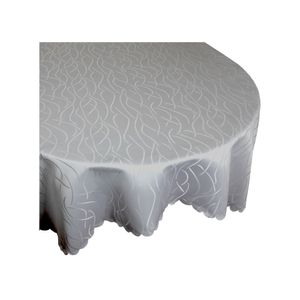 Tischdecke Oval Damast Streifen 135x180 cm Grau Tischwäsche Tischdecken