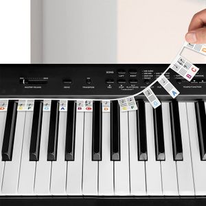 Silikon Piano Note Keyboard Aufkleber Für 61 Tasten,Wiederverwendbare,Abnehmbarer,Piano Stave Note Sticker Notation Version