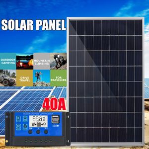12V Solarpanel Solarmodul Solarzelle + 40A Solar Laderegler Kit Camping Boot