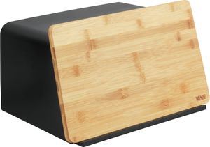 Brotkasten mit Bambusbrett, Schwarz