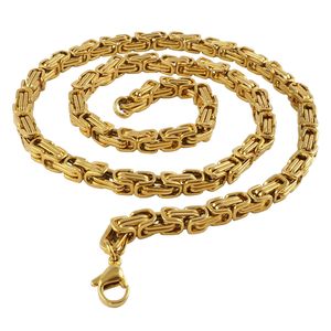 5 mm Königskette Armband Herrenkette Männer Kette Halskette, 55 cm Gold Edelstahl Ketten