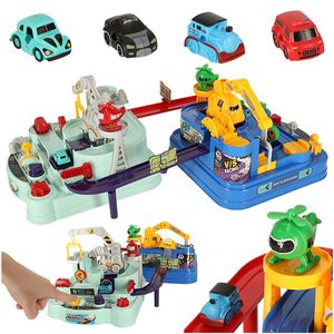 Ariko AutoCity Blau – Spielzeugauto mit Zubehör – Hubschrauber – Polizei – & 5 Jahre – Rescue City Spielzeugauto – Mechanische Rennstrecke – XXL