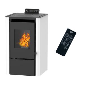 Vzduchové peletové kachle Anita 7,6 kW Sannover biele