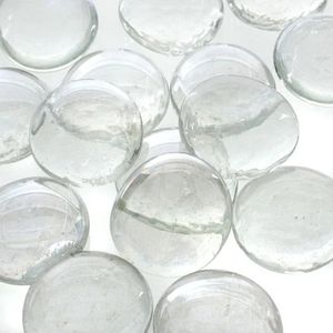 Große Deko Glasnuggets klar mit Perlmuttglanz, 28 - 33 mm