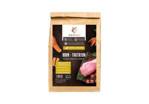 Wildfang Junior Premium Trockenfutter für Welpen mit 60% Huhn 2 kg, getreidefrei, glutenfrei, hypoallergen