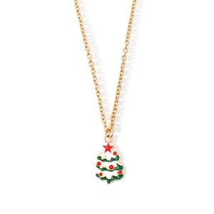 Damen-Halskette, dekorative All-Match-Halskette mit glitzerndem, zartem Weihnachtsmotiv-Anhänger für den täglichen Gebrauch-C
