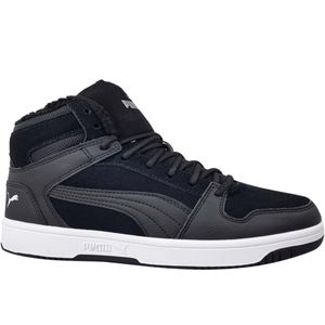 Puma Rebound Layup Fur SD Jr Unisex Sneaker gefüttert Schwarz 370497 01, Schuhgröße:38.5 EU