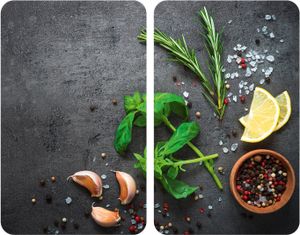 Ochranné sklenené desky na sporák HERBS, 2 ks, WENKO
