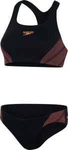 Speedo Placement Bikini Racerback - Schwarz/Rot für Damen, Größe:42