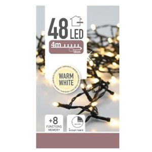 LED-Lichterkette, 48 LEDs, warmweiß, Batteriebetrieb, IP44, Timer