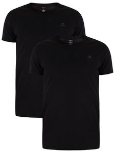 GANT Herren 2er Pack Lounge T-Shirts mit Rundhalsausschnitt, Schwarz L