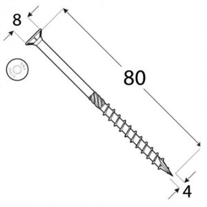 100x Holzschrauben Spanplattenschrauben 4x80mm Schrauben Torx T20 gelb verzink