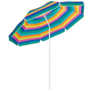 Sonnenschirm 200cm für Garten Strand Gartenschirm Neigbar Höhenverstellbar