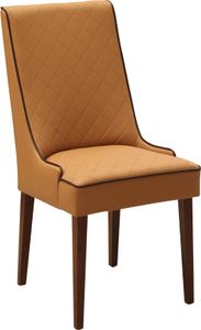 Set 6x Designer Stuhl Leder Lehnstuhl Polster Stühle Gastro Esszimmer Holz Leder