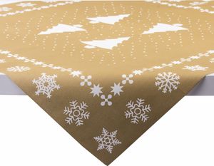 Sovie HOME Weihnachtstischdecke White Tree in Gold aus Linclass® Airlaid 80 x 80 cm, 1 Stück