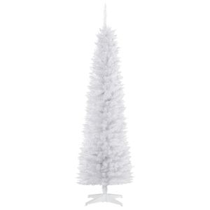 HOMCOM Weihnachtsbaum Tannenbaum mit Kunststoffständer 390 Spitzen Weiß Ø55 x 180 cm