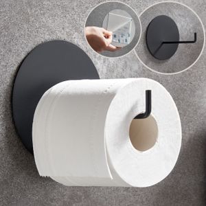 DEKAZIA® Toilettenpapierhalter ohne Bohren schwarz-matt | Klopapierhalter | Klorollenhalter ohne Bohren Klopapierhalter Toilettenpapierhalter | WC