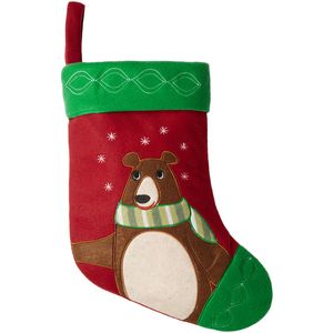 Nikolausstiefel mit Bären-Motiv - rot/grün Nikolausstiefel mit Bären-Motiv - rot/grün