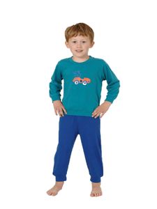Jungen Kleinkinder Schlafanzug Pyjama mit Bündchen und Auto als Motiv - 53516