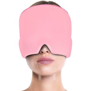 Kältetherapie Hut Eiskappe Migräne Relief Kopfschmerz Schmerzlinderung Spannungs Kopfschmerzlinderungsmütze Kältekompresse pink