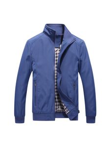 Herren Solid Color Coat Holiday Ständer Kragen Jacke Geschäft Full Reißverschluss Outwear,Farbe:Blau,Größe:S