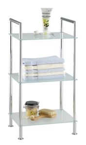 WENKO Bad Regal STYLE 3 Glas Ablagen Silber Dusche WC Regalezimmer Ordnung STYLE