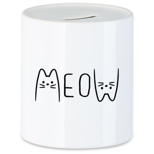 Meow Beutel  Katze Cat Geschenkidee Katzenfans Süßes Motiv Mautzi Katzen-Motiv