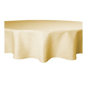 Tischdecke rund 160 cm gelb Leinenoptik Lotuseffekt Tischwäsche Wasserabweisend