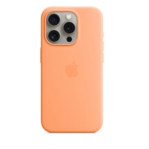 Apple iPhone 15 Pro Silikon Case mit MagSafe Sorbet Orange iPhone 15 Pro