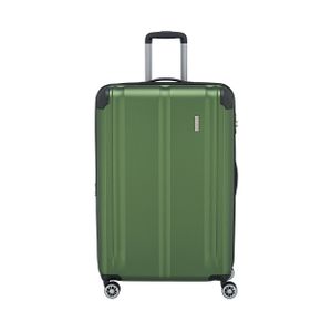 Travelite City 4 Rollen ABS Hartschalen Trolley 4 Rad Koffer 77 cm L, Farbe:Grün