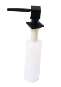 Aqbau® Einbau Seifenspender Waschbecken Lotionspender Spülmittelspender Eckig Schwarz