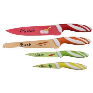Messerset mit Motiven 4-teilig Messer Küchenmesser Schneidmesser