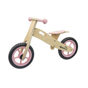 Kinder Laufrad Montessori Robincool Little Pilot 85x37x52 cm Balance Fahrrad aus Öko-Holz Einstellbar 3 Höhen Rosa