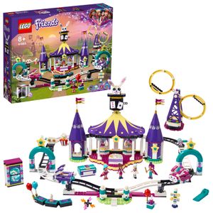 LEGO 41685 Friends Magische Jahrmarktachterbahn, Freizeit und Vergnügunspark mit Zaubertricks für Kinder, Spielzeug