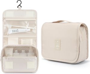 ALSTER HERZ® Reise Kulturtasche zum Aufhängen, A0157, Beige