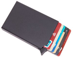 ASKSA - POP-UP Kreditkartenetui - RFID NFC Schutz | Aluminiumlegierung Wallet | für bis zu 5 Kreditkarten (Schwarz)