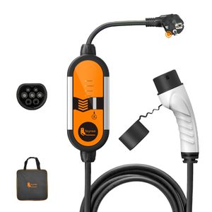 Přenosná nabíječka pro elektromobily, nastavitelný proud 8-16 A, vodotěsná IP65, Type2 16A 35KW