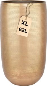 Marrakesch XXL Aluminium Blumenkübel Bodenvase 65 cm Hoch gold Matt | Pflanzentopf Blumensäule 62 L groß rund für Outdoor Indoor | Blumentopf Blumentöpfe Camiel für Garten Balkon & Wohnzimmer